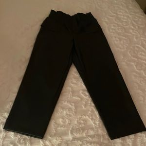 NWOT Black wide leg leather pants